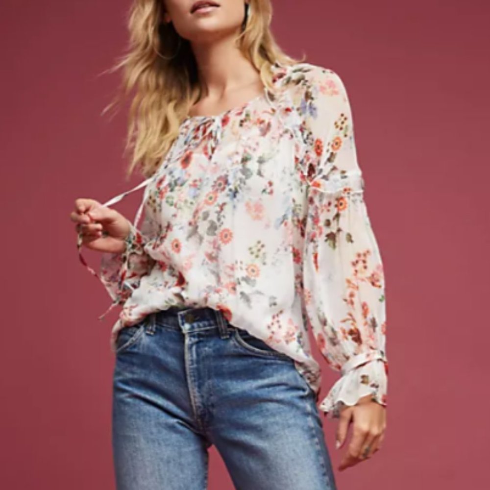 ✨Last Call✨ Anthropologie x HD in Paris Leda Floral Blouse - Picture 3 of 8